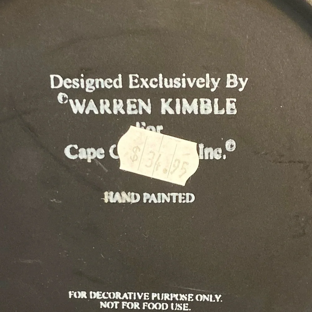 Vintage Warren Kimble Hand Painted Limited Edition Plates for Cape Craftsmen